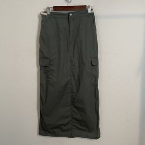 Vintage Y2K Billabong Utility Maxi Skirt Cargocore Grunge Streetwear Size 3